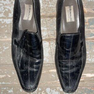 Ronaldo Black Leather Shoes Size 11.5